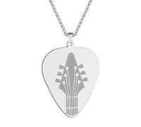 Sopodbacker Pendants Necklace Pendant Chain Men Women Jewelleryguitar Pick Pendant Necklace Engraved Musician Item Vintage Simple Party Steel