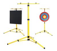 SOPOGER Archery Target Stand for Backyard - Adjustable, Foldable, Yellow, EVA Foam Straw Targets, Steel Brackets