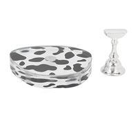 Soporte de exhibición de uñas de acrílico Soporte de práctica de Punta de uñas de Fondo Redondo magnético para entrenamiento de arte de uñas y exhibición de salón Material (Silver)