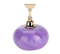 Soporte de exhibición para decoración de uñas, soporte para práctica de manicura con soportes magnéticos para puntas de uñas, Base Dorada, herramienta de entrenamiento y (Purple + 1 Gold Base)