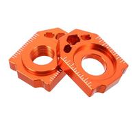 SOPOTUTU 1 Pair Motorcycle Chain Tensioner Rear Wheel Aluminum Alloy Chain Adjuster Block Orange for Dirt Bike Motorcycle Supplies and Alignment