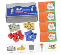 SOPOTUTU 1 Set Interactive Alphabet Matching Game with Flash Cards Word Race Cube Literacy for Engaging Letter Blocks for Spelling and Vocabulary Development