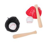 SOPOTUTU 1 Set Miniature Baseball Gloves and Bat Decorative Simulation Accessories for Dollhouses and Themed Events Safe Lightweight Sports Decor for Collectors