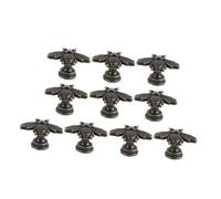 SOPOTUTU 10 pcs Vintage Style Cabinet Knobs Bee Design Single Hole Drawer Pulls for Dressers Wardrobes Cupboards Lightweight and Easy to Install Antique Bronze Finish for Home Decor