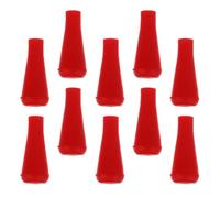 SOPOTUTU 10 Pieces Rubber Arrowheads for Archery Practice, Safety Broadhead Tips Compatible with Bamboo and Fiberglass Arrow Shafts, Red Color for Training and Archery Game