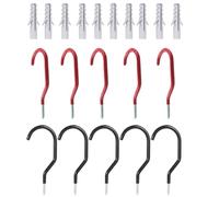 SOPOTUTU 10 Sets Heavy Duty Bike Hooks Screw Utility Storage Hangers for Wall and Ceiling Mount Coated Bicycle Holders for Garage Garden and Shed Organization