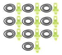 SOPOTUTU 10 Sets Solid Fishing Hook Keepers Bait Hook Holders for Sea Fishing Rod Keeper Accessories Lightweight Green