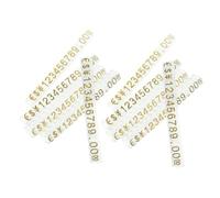 SOPOTUTU 10 Strings Transparent Gold Number Jewelry Price Tags String Price Display Blocks for Retail Counters for Shops and Malls