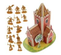 SOPOTUTU 100Pcs Medieval Soldiers Set Figurines Pirate Accessories Soldier Building Kit for DIY Craft for Castle Play and Historical Learning