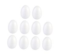 SOPOTUTU 10Pcs 8Cm White Foam Eggs for Easter DIY Craft, Solid Paintable Easter Eggs for Festival Decoration and Art Projects