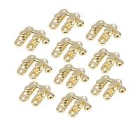 SOPOTUTU 10pcs Antique Iron Door Latches for Wooden Boxes Corrosion Resistant Curved Horn Catch Clasps DIY Cabinet and Jewelry Box Hinges Right Hook Design