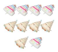 SOPOTUTU 10pcs Birthday Foil Balloons Set with Three-Layer Cake and Party Hat Shapes, Large Aluminum Foil Balloons for ’ Birthday Party Decorations, Boys and Celebration Supplies