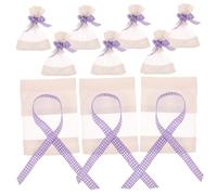 SOPOTUTU 10pcs Empty Lavender Sachet Bags Drawstring Cotton Mesh Pouches Dual-sided Window, Breathable Spice Storage Bags for Diy Fragrance, Home Closet and Wardrobe Use