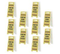 SOPOTUTU 10pcs Funny Coworker Desk Signs Acrylic Memo Holders Leave Me Alone Office Note Clip Stand for Desk Funny Stationery Decor