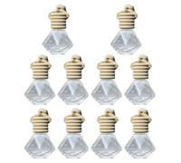 SOPOTUTU 10pcs Hanging Bottle Pendant Air Fresher Ornament Refillable Car Perfume Creative Delicate Glass Wood Design Easy to String up Purify The Air for Office and House
