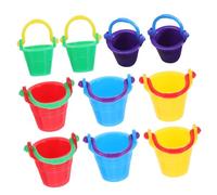 SOPOTUTU 10pcs Miniature Buckets Educational Playthings for Dollhouse Decor Versatile Mini House Scene Props for DIY Crafts and Micro Landscapes Each of Blue Red Green Yellow and Purple