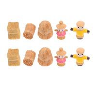 SOPOTUTU 10Pcs Miniature Resin Farm Haystacks and Scarecrows for Dollhouse Scene Decoration Detailed Micro Landscape Accessories for Wedding and Valentine Day Ornament Craft