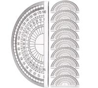 SOPOTUTU 10pcs Plastic Protractors 180 Degrees for Students Math Lessons Small Angle Measurement Tools for School Classroom Geometry