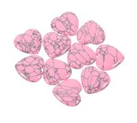 SOPOTUTU 10pcs Polished Love Turquoise Blocks Stone Shaped Mineral Decorative Making Natural Decoration Hearts Craft Valentine Desktop Heart Turquoise Decors Shape Rock Pink