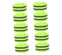 SOPOTUTU 10pcs Reflective Armbands High Visibility Double Strips Elastic Safety Bands for Cycling Running Hiking Walking Outdoor Gear for Men Women