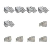 SOPOTUTU 10Pcs Resin Miniature Steps Set for Fairy Garden Micro Landscape, Small Curved and Straight Stairs Ornaments, Scene Decoration for Dollhouse and Terrarium