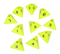SOPOTUTU 10pcs Sports Cones Fluorescent Yellow Agility Triangle Markers for Football Soccer Field Training Equipment Outdoor Gym Tennis Drills