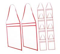 SOPOTUTU 10pcs Transparent File Pockets with Hanging Rope Handheld Dry Erase Sleeves for Office Supplies Capacity Document Organizers Convenient Write Wipe Storage for School and Work