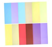 SOPOTUTU 10pcs Transparent Iridescent Colored Cellophane Wrap PVC Glass Paper for Crafts DIY Decorations Basket Wrapping Rainbow Film and Clear