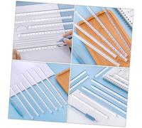 SOPOTUTU 10Pcs Transparent Plastic Triangle Scale Rulers Drawing Measuring Tools for Students School Office Home Use Clear Accurate Stationery Supplies