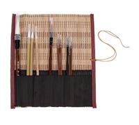 SOPOTUTU 10pcs Wooden Handle Chinese Calligraphy Brush Set for Artists | Polished Grip, Balanced Hardness and Flexibility, Good Ink Loading, with Brush Wrap for Class
