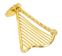 SOPOTUTU 12 Scale Plastic Mini Instrument Model, Decorative Tiny Harp for Doll Furniture and Miniature Musical Play