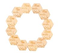 SOPOTUTU 12Pcs Blocks Monthly Commemorative Growth Cards Wooden Floral Design Newborn Photo Props Shower Gift