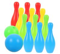 SOPOTUTU 12pcs Bowling Set for Interactive Parent Play with Pins and Smooth Balls Safe Rounded Edges Educational Coordination Game for Boys Random Color