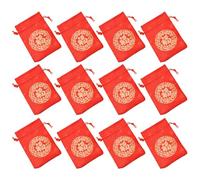 SOPOTUTU 12pcs Brocade Drawstring Wedding Candy Bags Reusable Gift Pouches for Jewelry Snacks Party Favors Small Tote Bags with Sturdy Closure Chinese Style Wedding Gift Wrapping