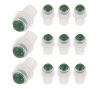 SOPOTUTU 12pcs Essential Oil Roller Bottles Replacement Tops with Polished Jade Stone Inserts, Lightweight Pp Material, Maintains Essential Oil Purity, Suitable for Travel and Aromatherapy