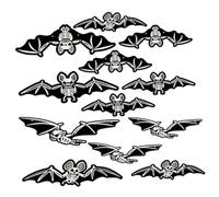 SOPOTUTU 12pcs Glow Dark Halloween Hanging Bats Wall Stickers Lightweight Creepy Bat Decorations for Indoor Outdoor Haunted House Porch Party Decor