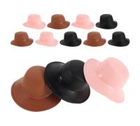 SOPOTUTU 12pcs Miniature Princess Doll Hats for Dolls Lightweight Plastic Mini Top Hats for Crafting Christmas Snowman Caps Wine Bottle Toppers Festive Party Decorations and DIY Projects
