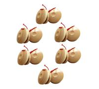 SOPOTUTU 12pcs Percussion Instrument Wooden Spanish Castanet Hand Finger Castanets for Musical Toy Instrument Educational for Boys and Girls Wooden Clap Board for Music Class