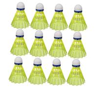 SOPOTUTU 12pcs Plastic Badminton Shuttlecocks with Stable Flight and Rounded Cork Tip for Indoor Outdoor School Fitness and Recreational Sports Activities Yellow