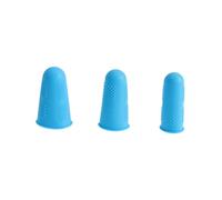 SOPOTUTU 12Pcs Silicone Finger Protector Gloves for Nail Art and Daily Use Flexible Stretchy Medium Finger Cots Heat and Slip Resistant Blue Fingertip Covers for Teachers Workers and
