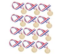SOPOTUTU 12pcs Small Gold Metal Medals Award Medals for Sports Day Competition Prize Ceremony Recognition and Reward