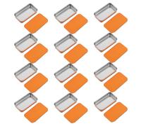 SOPOTUTU 12pcs Tinplate Sliding Lid Boxes Rectangular Small Metal Box Lid for Lipstick Packaging and Lip Gloss Tins Party Favors