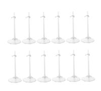 SOPOTUTU 12pcs Transparent Doll Display Stands Clear Doll Support Holders for Storage and Showcase Adjustable Base for Dressing and Collectors Suitable for Showcase Storage and Display
