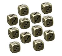 SOPOTUTU 12pcs Vintage Brass Dice with Rounded Corners for Card Gaming Accessories DIY Dice Making and Funny Party Games Retro Bar and Tabletop Decor Solid Metal for Home and Use