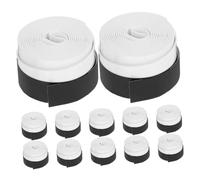 SOPOTUTU 12pcs White Tennis Overgrip Tape Elastic Perforated Sweat Absorbing Grip for Badminton Table Tennis Rackets Stability Enhancer Rebound Boosting Design for Multisport Players