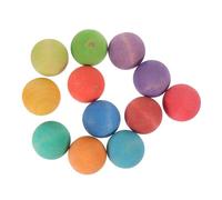 SOPOTUTU 12pcs Wooden Rainbow Balls Educational for Frosted Texture Hand-eye Coordination Development Montessori Wood Ball Decor for Creative Play and Learning