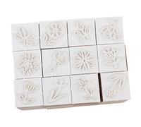 SOPOTUTU 12pcs Wooden Scrapbook Seal Set with Random Cute Animal Designs, DIY Handbook Stamps for Crafting and Journaling, Natural Wood Material, Suitable for Scrapbook and Random Style