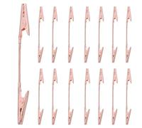 SOPOTUTU 15pcs Rose Gold Double-Ended Alligator Clips Metal Note Holders, 12.5inch Two-Sided Memo Clamps for Office and Home Desk Organization, DIY Craft Photo Display Accessories