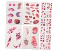 SOPOTUTU 16 Sheets Halloween Scar Tattoo Stickers for Cosplay Realistic Wound and Bruise Fake Makeup Temporary Decorations for Zombie Makeup and Costume Parties