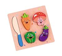 SOPOTUTU 1set Boy Girl Wooden Cutting Toy Set Safe Educational Play Fruit Vegetable Puzzle for Early Learning Develops Hand-eye Coordination Cognitive Skills for Birthdays Everyday Fun